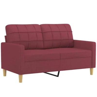 Abbildung von vidaXL Sofa 2 Sitzer Weinrot 120 cm Stoff