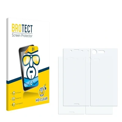 Abbildung von BROTECT (2 Stück Schutzfolie für Sony Xperia X Compact (Display+Rückseite) Displayschutz Folie Ultra Klar