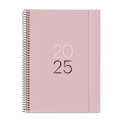 Abbildung von Miquelrius Kalender 2025, Jahresplaner, 155 x 213 mm, Wochenansicht, Einband aus laminiertem Karton, Spiralbindung, Papier 80 g/m², Katalanisch, Englisch und Portugiesisch, Sand