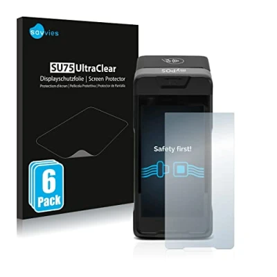 Abbildung von Savvies 6 Stück Schutzfolie für myPOS Carbon Displayschutz Folie Ultra Transparent