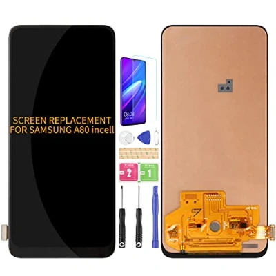Abbildung von Ersatzdisplay für Samsung Galaxy A80 A805 SM A805F, A8050 LCD Display Touch Panel Sensor Digitizer Kits (OLED Schwarz ohne Rahmen)