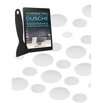 Abbildung von VMbathrooms Antirutsch Aufkleber für Badewanne &amp; Dusche Transparente rutschfeste Pads, 24 tlg., Selbstklebende Badewannen Sticker Runde Duscheinlagen