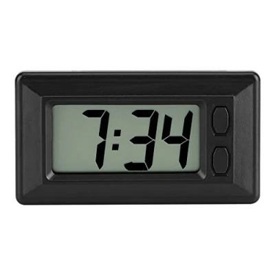 Abbildung von 77 x 42, digitaluhr klein, kleine Uhr mit licht 4 17,7 mm ultradünne elektronische Klebepad LCD Digital Datum Zeit Kalender Display für Auto Armaturenbrett Home Schreibtisch Büro