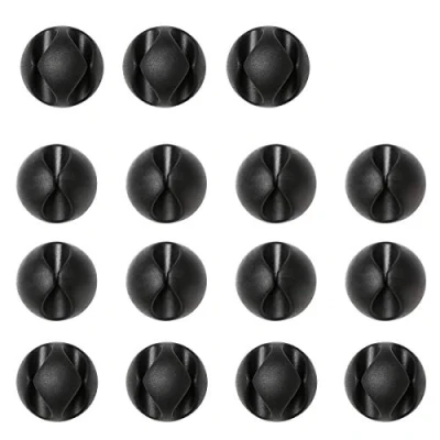 Abbildung von URAQT Kabelclips Kabelhalter, Vielzwecke Kabelführung Kabel Organizer Set für Schreibtisch, Netzkabel, USB Ladekabel, Ladegeräte, Audiokabel (15 PCS)