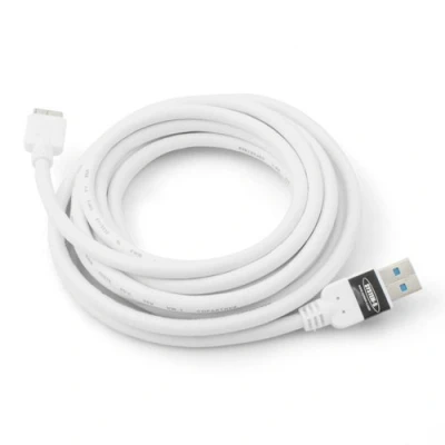 Abbildung von System S 3 m meter Micro USB 3.0 Kabel Datenkabel Ladekabel (USB B) in Weiß