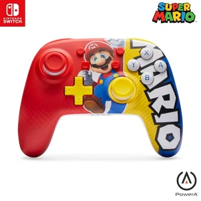 Abbildung von Verbesserter Nano Kabelloser PowerA Controller für Nintendo Switch Mario Victory, Lite, Gamepad, Spiele Controller, Bluetooth Aufladbar, Offiziell Lizenziert