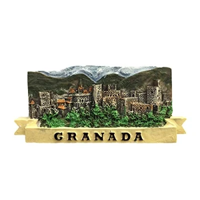 Abbildung von Granada Spanien 3D Kühlschrankmagnet Souvenir Harz Sammlung, Geschenk Magnetische Aufkleber Home Küche Dekoration