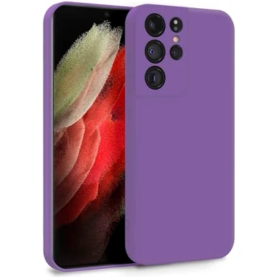 Abbildung von MyGadget Hülle für Samsung Galaxy S21 Ultra Zweilagige Handyhülle mit Kameraschutz Cover Innenfutter &amp; Silikon außen Lila
