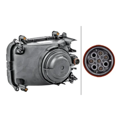 Abbildung von HELLA 1LG 007 660 041 Scheinwerfer rechts W5W, H4 Halogen 24 mit Abblendlicht, Positionslicht, Fernlicht für Linksverkehr Glühlampen