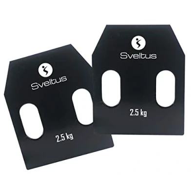 Abbildung von Sveltus Plaques Acier Avec Poignées 2,5 Kg Env. Stahlplatten mit Griffen, Schwarz, one Size