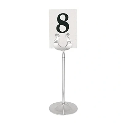 Abbildung von Olympia Tischnummernständer aus Edelstahl, 205 mm/8 Zoll, Hufeisenclip Design, Zahlenkarten (GC086) separat erhältlich Tischnummern für Kneipen, Cafés, Restaurants und Bistros, P343