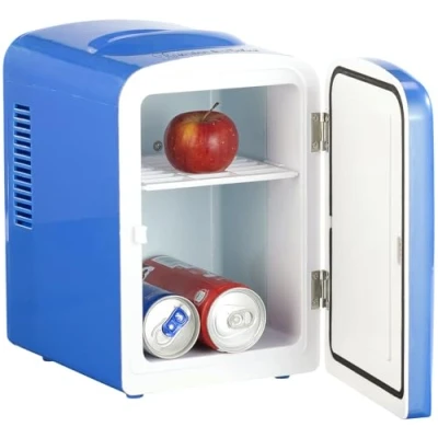 Abbildung von Rosenstein &amp; Söhne Reisekühlschrank: Mini Kühlschrank mit Warmhalte Funktion, für 12 230 V, 4 Liter, blau (Mini Reise Kühlschrank, Dosenkühler, Zigarettenanzünder)