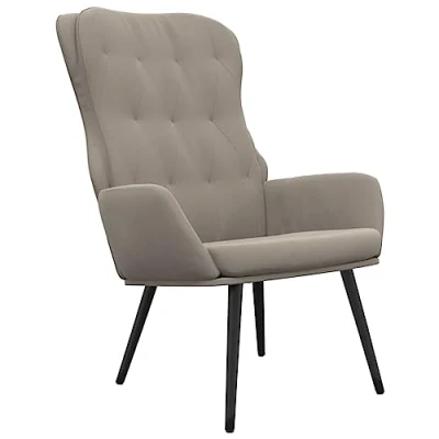 Abbildung von vidaXL Relaxsessel, Sessel mit Armlehne, Fernsehsessel für Wohnzimmer, Polstersessel Lesesessel Metallgestell, Modern, Hellgrau Samt