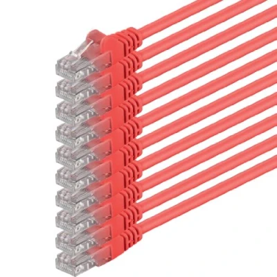 Abbildung von 2m rot 10 Stück (Pack) CAT.6 CAT6 Ethernet LAN Netzwerk Kabel 1000 Mbit/s Patchkabel