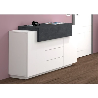 Abbildung von INOSIGN Kommode &quot;Coro, Kommode, Schrank, Kredenz, grifflos&quot;, 1 Klappe,2 Türen,3 Schubkästen Doppeltiefe Hochglanz Front Breite 160