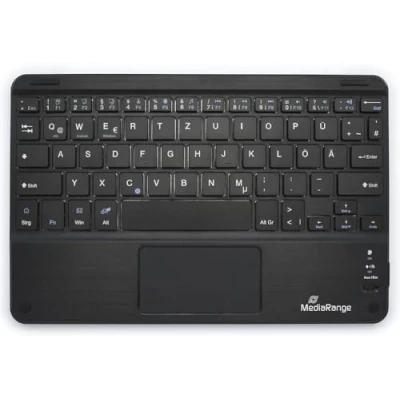 Abbildung von MediaRange kompakte Funk Tastatur mit 64 Tasten und Touchpad, QWERTZ (DE/AT/CH) Tastaturbelegung, schwarz
