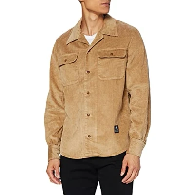 Abbildung von Kings of Indigo Herren Hakan Freizeithemd, Beige (Camel 7501), Small (Herstellergröße:S)