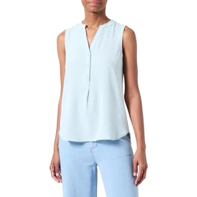 Abbildung von QS ÄRMELLOSE CRÊPE Bluse, Damen, Größe: 34, Helles türkis