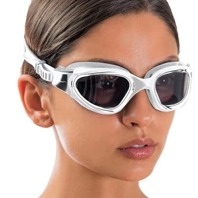 Abbildung von AqtivAqua Schwimmbrille DX — Weites Sichtfeld, UV Schutz, Anti Beschlag, Auslaufsicher, Geeignet für Innen und Außenbeleuchtung mit Anpassbarem Silikonband Erwachsene Jugendliche