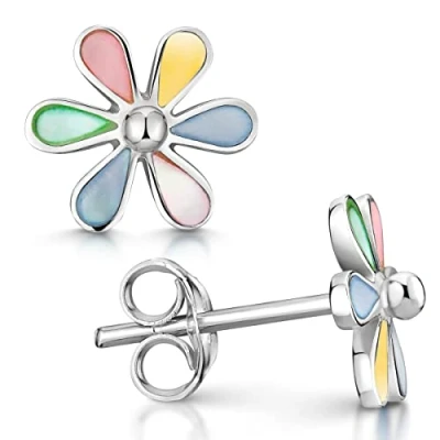 Abbildung von Materia Perlmutt Ohrringe Stecker bunt Silber 925 für Damen Kinder SO 92