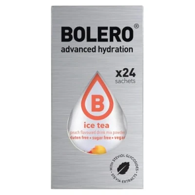 Abbildung von Bolero ICE TEA PEACH 24x3g Saftpulver ohne Zucker, gesüßt mit Stevia + Vitamin C geeignet für Kinder, Sportler und Diabetiker glutenfrei veganfreundlich Pfirsich Eistee Geschmack