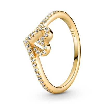 Abbildung von PANDORA SHINE Ring Timeless &quot;Glitzerndes Herz&quot; 14k gelbvergoldet, Zirkonia 169302C01 48