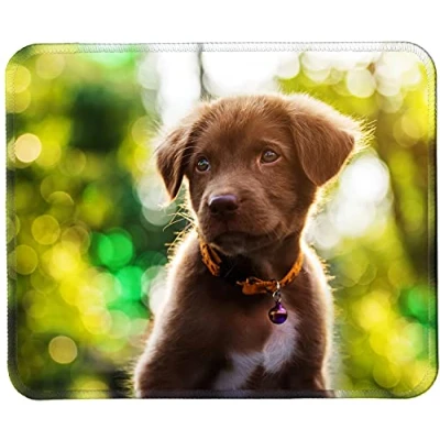 Abbildung von Silent Monsters Mauspad 240 x 200 mm Stoff Mousepad Welpe Hund Vernähter Rand rutschfest Gaming Büro Office Homeoffice 24 20 cm Mouse Pad Mat Mausunterlage klein f alle Maus Arten