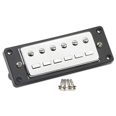 Abbildung von Unxuey 1 x 52 mm Mini Gitarrenbrücken Tonabnehmer, Doppelspulen Humbucker Teile für E Gitarren im Les Paul Stil, Chrom.