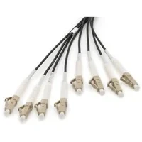 Abbildung von DIGITUS DK 24338U075BK BBB Glasfaserkabel OM4 75 m LC (UPC) zu 8 Fasern Breakout Kabel 1/10/40/100 Gbit/s MM Multimode Lichtleiterkabel Faser: 50/125 µ Schwarz (Black)