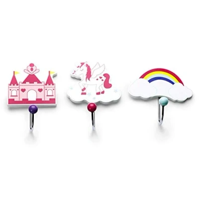 Abbildung von Mousehouse Gifts Kinder Kleiderhaken Set Einhorn Holz 3 Stück