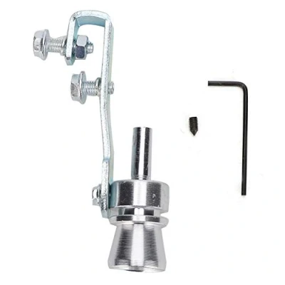 Abbildung von Auto Turbo Sound Auspuff Whistle, Fydun Tail Throat Auspuffrohr Pfeife Aluminium Legierung Simulator Whistle Silber TC M