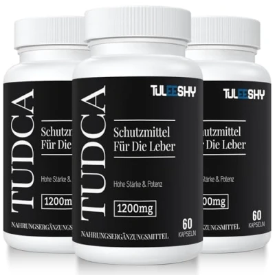 Abbildung von TUDCA Kapseln Hochdosiertes Tauroursodesoxycholsäure Ergänzungsmittel 1200 mg pro Portion, 180 Glutenfrei, ohne Gentechnik