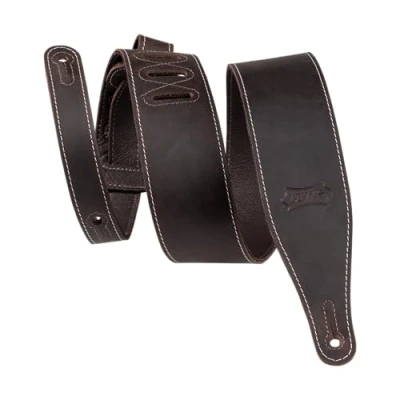 Abbildung von Levy&#039;s Leathers M17BAS DBR Gitarrengurt aus Butterleder, 6,3 cm breit, Dunkelbraun