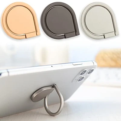 Abbildung von Antevia Ringhalterung für Telefon, universell, um 360 Grad drehbar, aus Metall, mehr als 10 Modelle, Fingerring Smartphone, Farbe: Grau (Zring Grau)