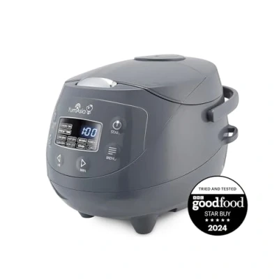 Abbildung von Yum Asia Panda Mini Reiskocher mit Ninja Keramikschüssel und Advanced Fuzzy Logic (3,5 Tassen, 0,63 Liter) 4 Reisfunktionen, Multicooker Funktion, 220240V (Cobalt Grey)
