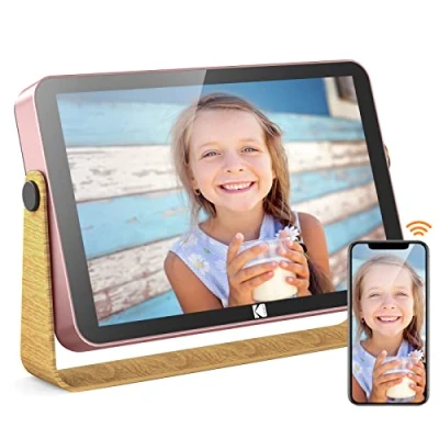 Abbildung von Kodak Digitaler Bilderrahmen 10 Zoll WLAN Digitale mit Akku, 1280x800 IPS HD Touch Screen,16GB Speicher, Smart Elektronischer Fotorahmen Teilen Sie Foto Video Familie und Freunden