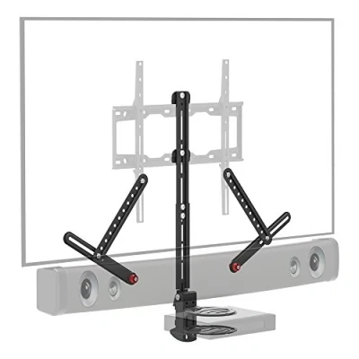 Abbildung von Barkan Universal Soundbar Halterung &amp; Regal Multimedia, für die Montage über oder unter TV, 13 80 Zoll meisten Soundbars, hält bis 6.5Kg, Anti Rutsch Klemme