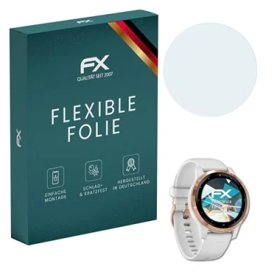 Abbildung von atFoliX Schutzfolie kompatibel mit Garmin Vivoactive 4s Folie, ultraklare und flexible FX Displayschutzfolie (3X)