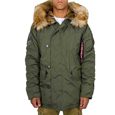 Abbildung von Alpha Industries Herren Explorer Winterjacke Mantel, Grün (Dark Green 257), X Large