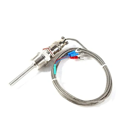 Abbildung von Temperatursensor,RTD PT100 Thermoelement Temperaturfühlerfühler 1/2 &quot;NPT Gewindeanschluss mit 3 adrigem 2 m Kabel, 50 bis 300 C