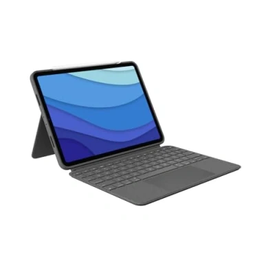 Abbildung von Logitech Combo Touch Hülle Apple iPad Pro 11 2018/2020/2021/2022 Grau Qwerty