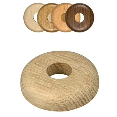 Abbildung von FUX 2 Stück Einzel Heizungsrohr Rosette, 15mm 22mm, Rohrabdeckung, Abdeckrosetten, Verkleidung, Heizkörper Rosetten, Holz, Parkett, Holzrosetten (15mm, Eiche (roh))