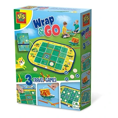 Abbildung von SES Creative Wrap&amp;Go Reisespiele Vier in einer Reihe Käsekästchen Packkrokodil, Brettspiel, Genreübergreifend, 4 Jahr(e)