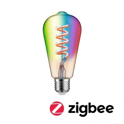 Abbildung von Paulmann 291.58 Filament 230V LED Kolben 470lm 6,3W 2200 6500K RGBW+ dimmbar Gold