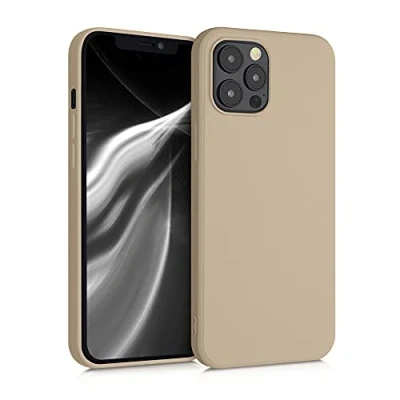 Abbildung von kwmobile Hülle kompatibel mit Apple iPhone 12 Pro Max gummierte TPU Silikon Handyhülle Schutzhülle für kabelloses Laden Case in Altrosa