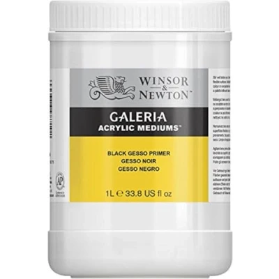 Abbildung von Winsor &amp; Newton 3054825 Galeria Gesso, 1 Liter Topf, Grundierung für die Leinwand, schwarz