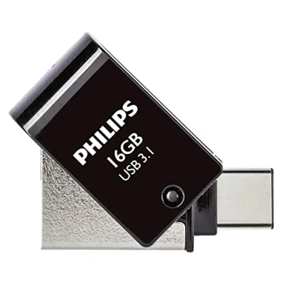 Abbildung von Philips 2 in 1 OTG Edition Ultra Speed USB C/USB 3.1 duales Flash Laufwerk 16 GB für PC, Laptop, Computer, (Android) Smartphone, Tablet, Small, Lesegeschwindigkeit bis zu 180 MB/s