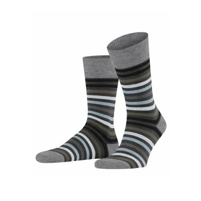 Abbildung von Falke Tinted Stripe WARM Socken, Herren, Größe: 39 42, Asphalt mel