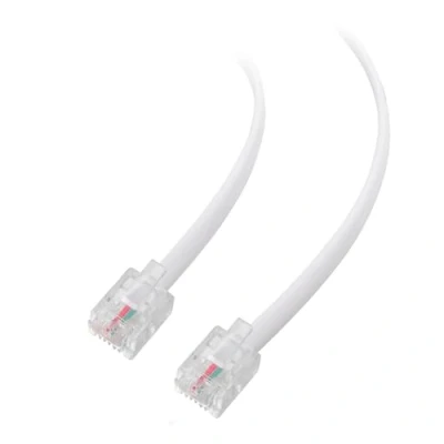 Abbildung von Cable Matters 2er pack 5m Telefonkabel RJ11 auf für Telefon, Internet DSL, ADSL kabel, Modem, ISDN kabel in Weiß 5 m
