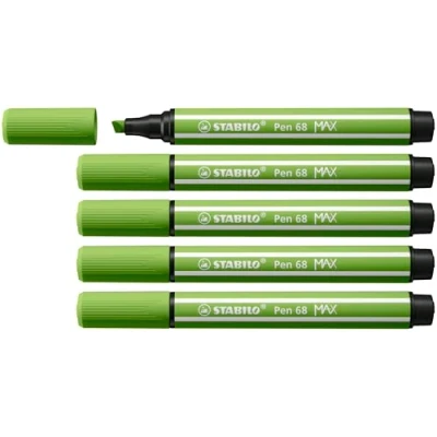 Abbildung von Premium Filzstift mit dicker Keilspitze STABILO Pen 68 MAX 5er Pack hellgrün
